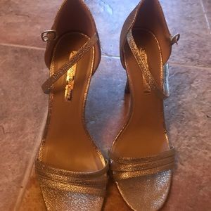 Gold leather sandals